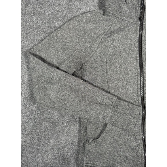 Lululemon Scuba Hoodie Jacket Light Cotton Fleece Full Zip‎ Heathered Black - Picture 3 of 14